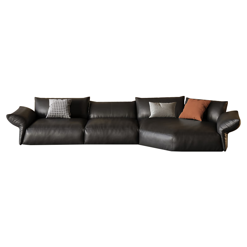 Nappa Leather Petal Shaped Standard Sectional Sofa