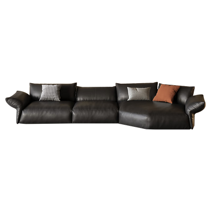 Nappa Leather Petal Shaped Standard Sectional Sofa