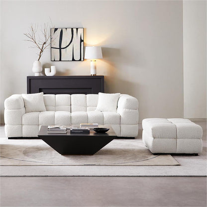 Modern Living Room Leisure Modular Sofa Boucle Fabric Couch with Ottoman