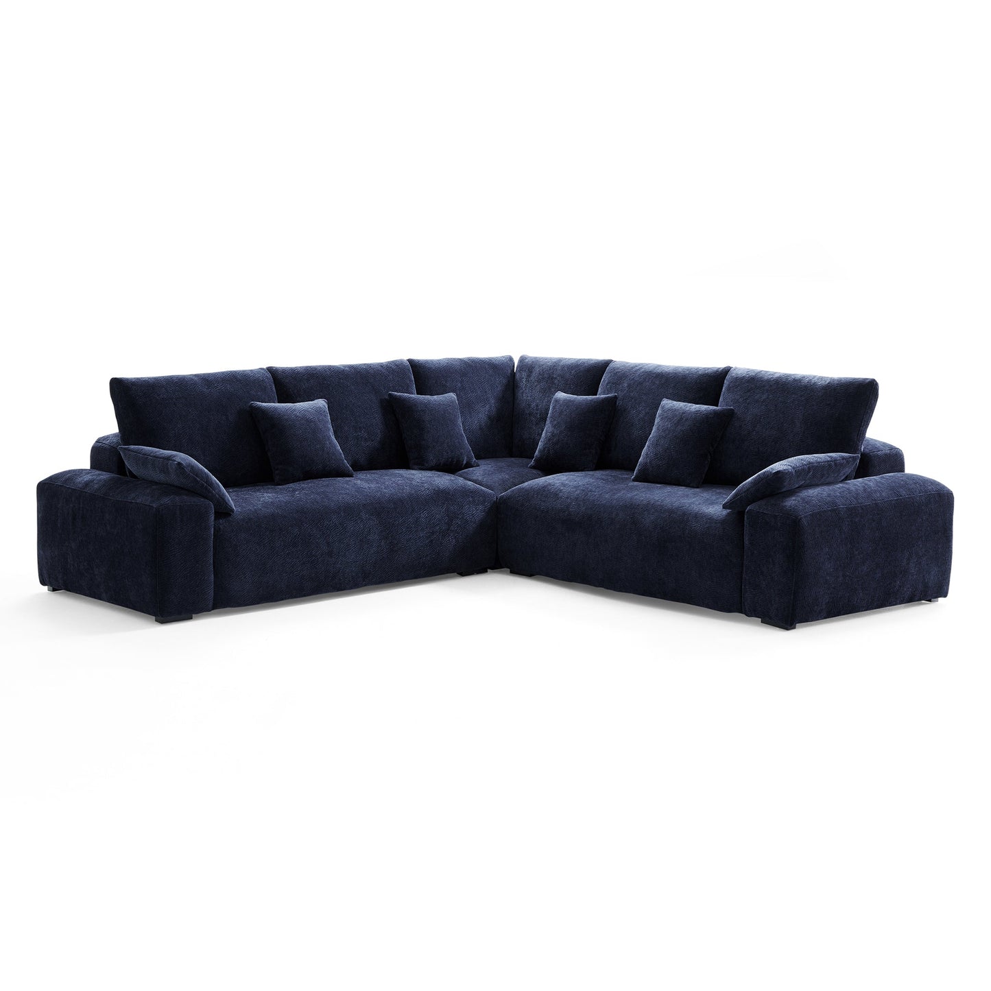 Lifestyle living room chenille soft comfortable corner sofa