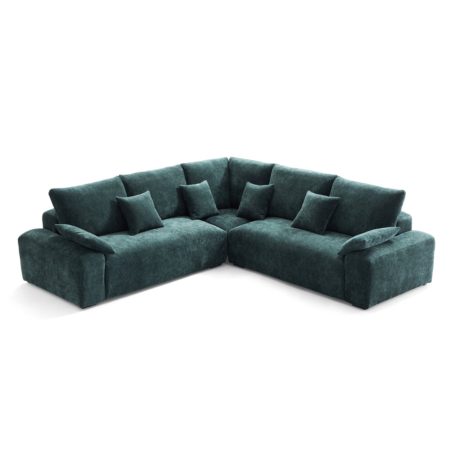 Lifestyle living room chenille soft comfortable corner sofa