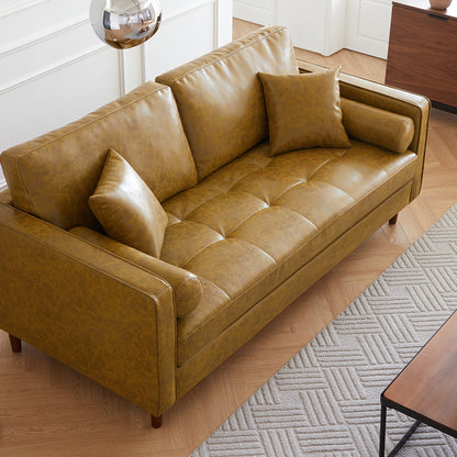 Genuine leather tan 2 seater loveseat sofa