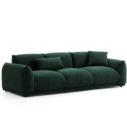 Modern Home 3 Seater Boucle Sofa in Green