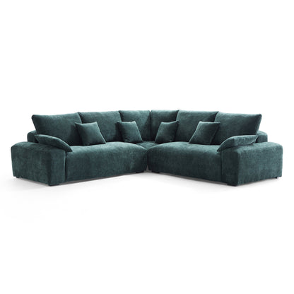 Lifestyle living room chenille soft comfortable corner sofa