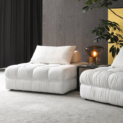 Modular White Chenille Velvet Corner Armless Sofa