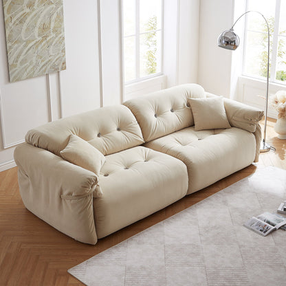 Modern i-Shape Modular Matt Velvet Fabric Upholstery Sofa