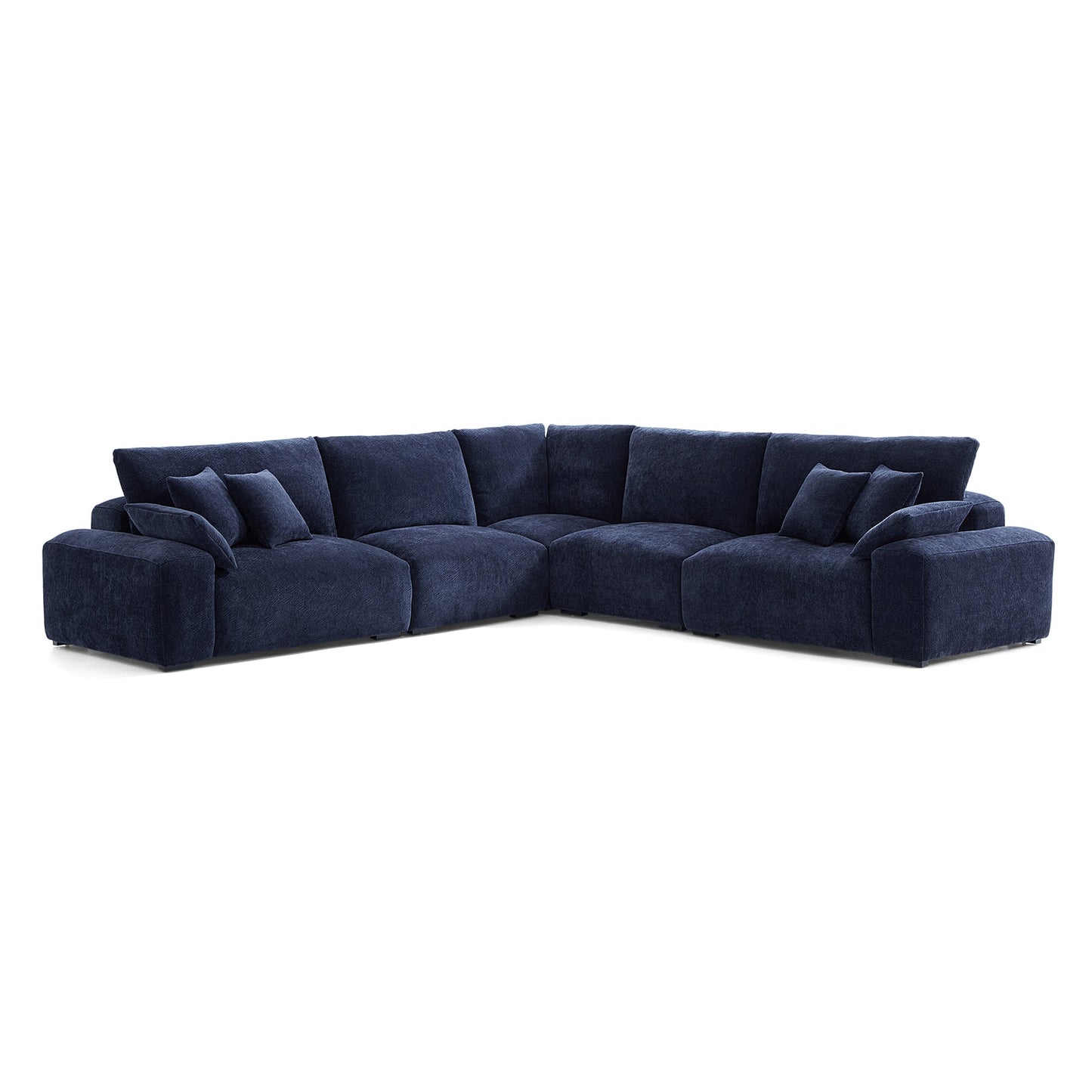 Lifestyle living room chenille soft comfortable corner sofa