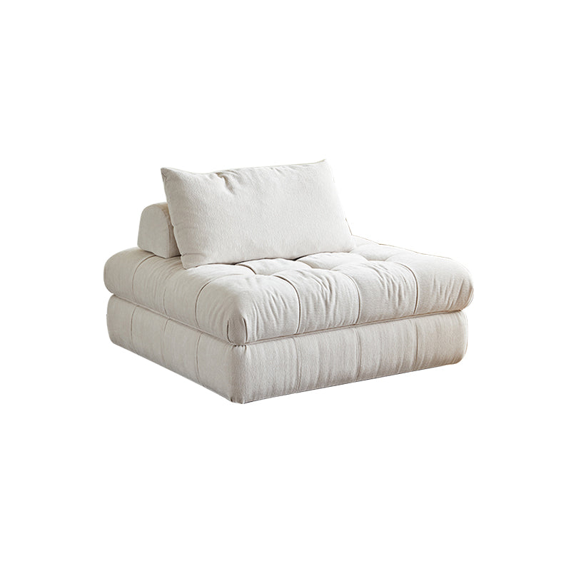 Modular White Chenille Velvet Corner Armless Sofa