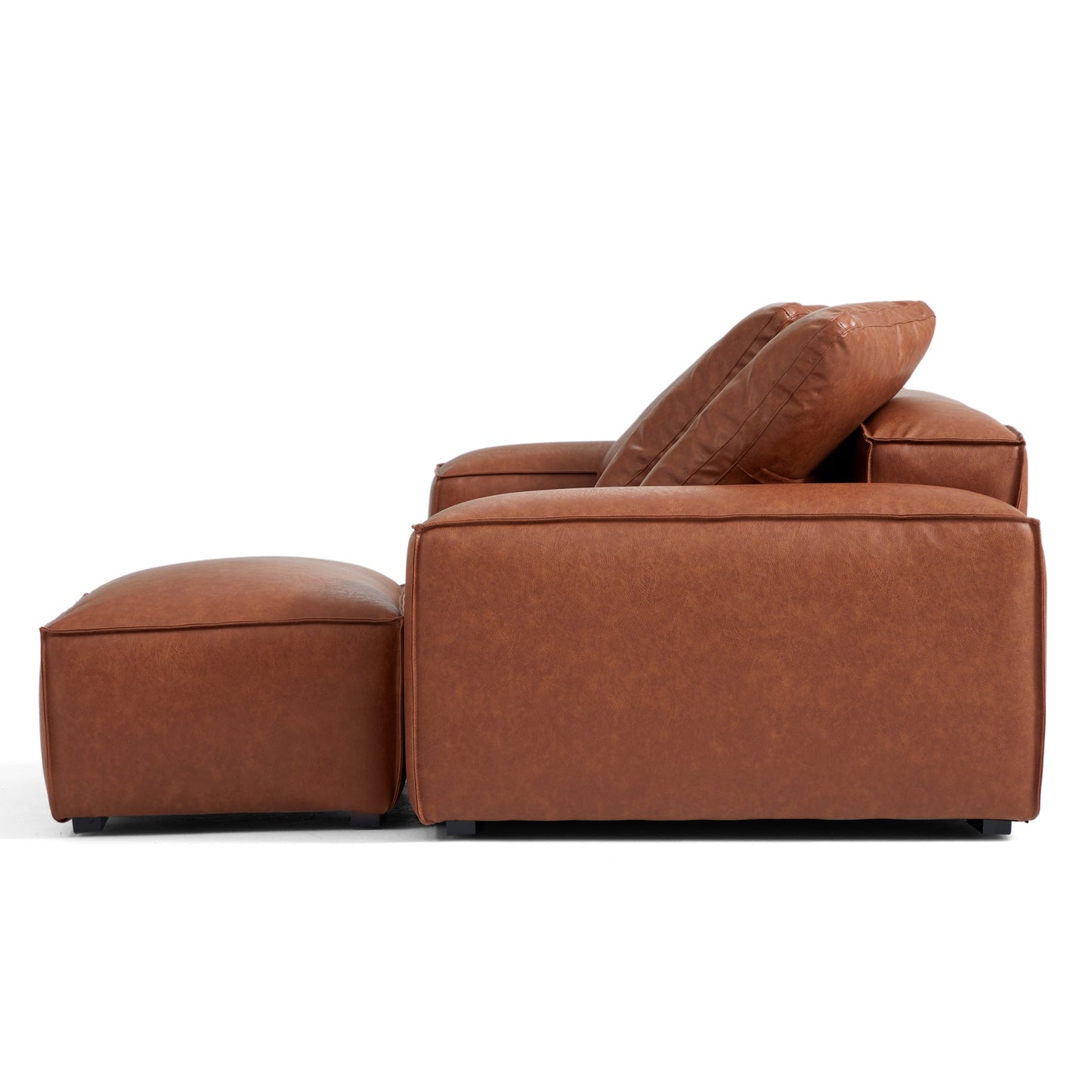 Modular Living Room Tech Leather Upholstery Sofa with Ottoman