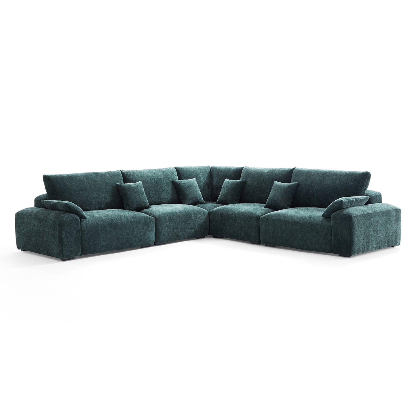 Lifestyle living room chenille soft comfortable corner sofa