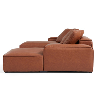 Hi-Tech Leathaire Brown Modular U-Shape Sofa