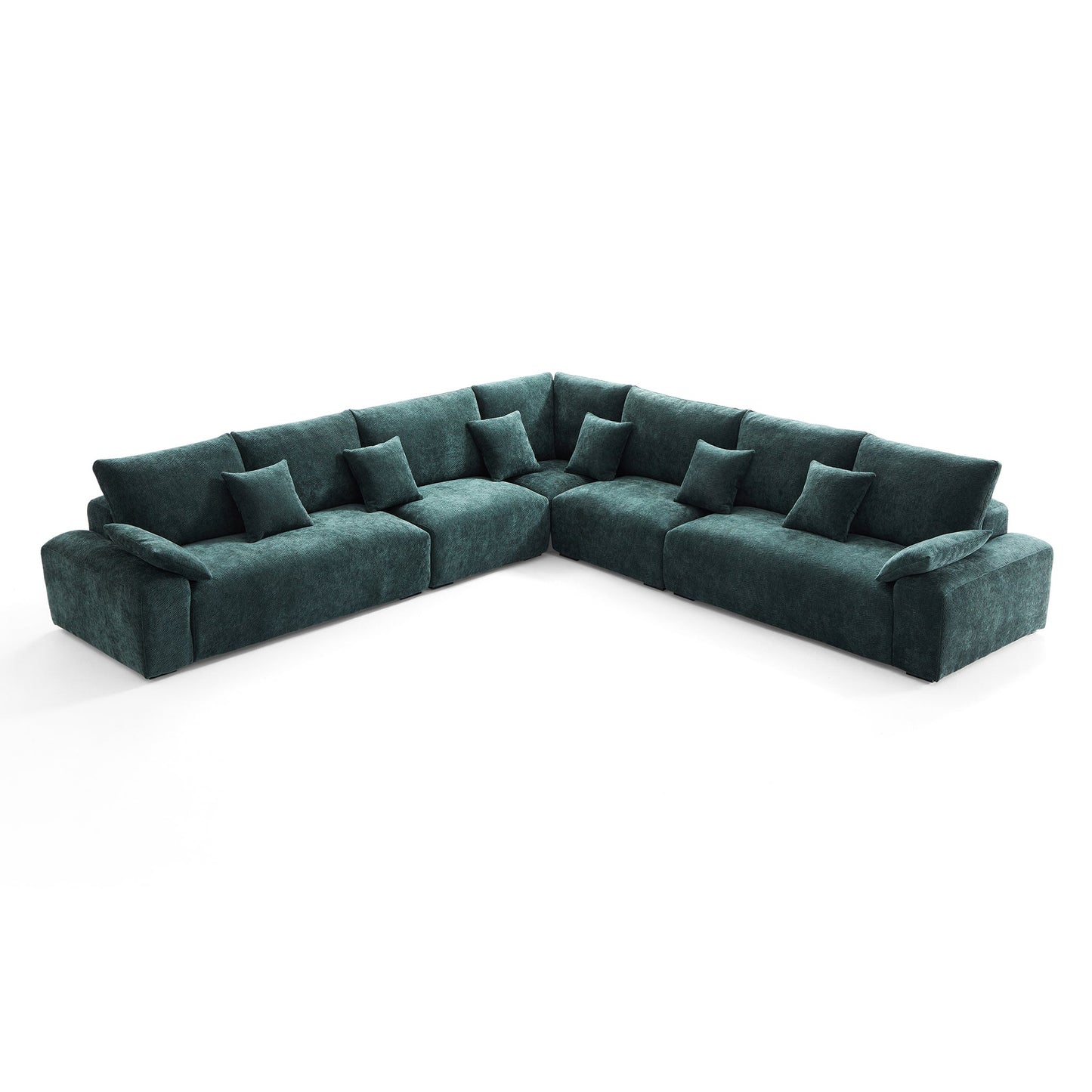 Lifestyle living room chenille soft comfortable corner sofa