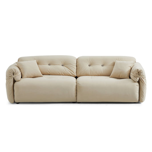 Modern i-Shape Modular Matt Velvet Fabric Upholstery Sofa