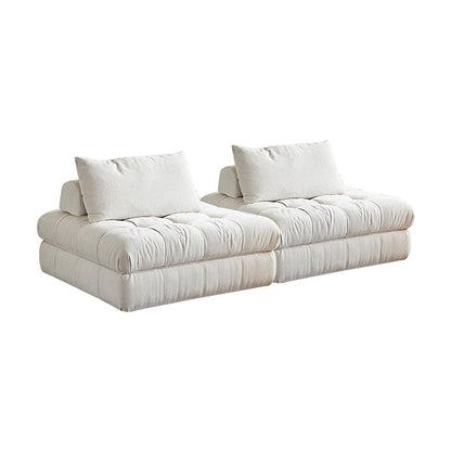 Modular White Chenille Velvet Corner Armless Sofa