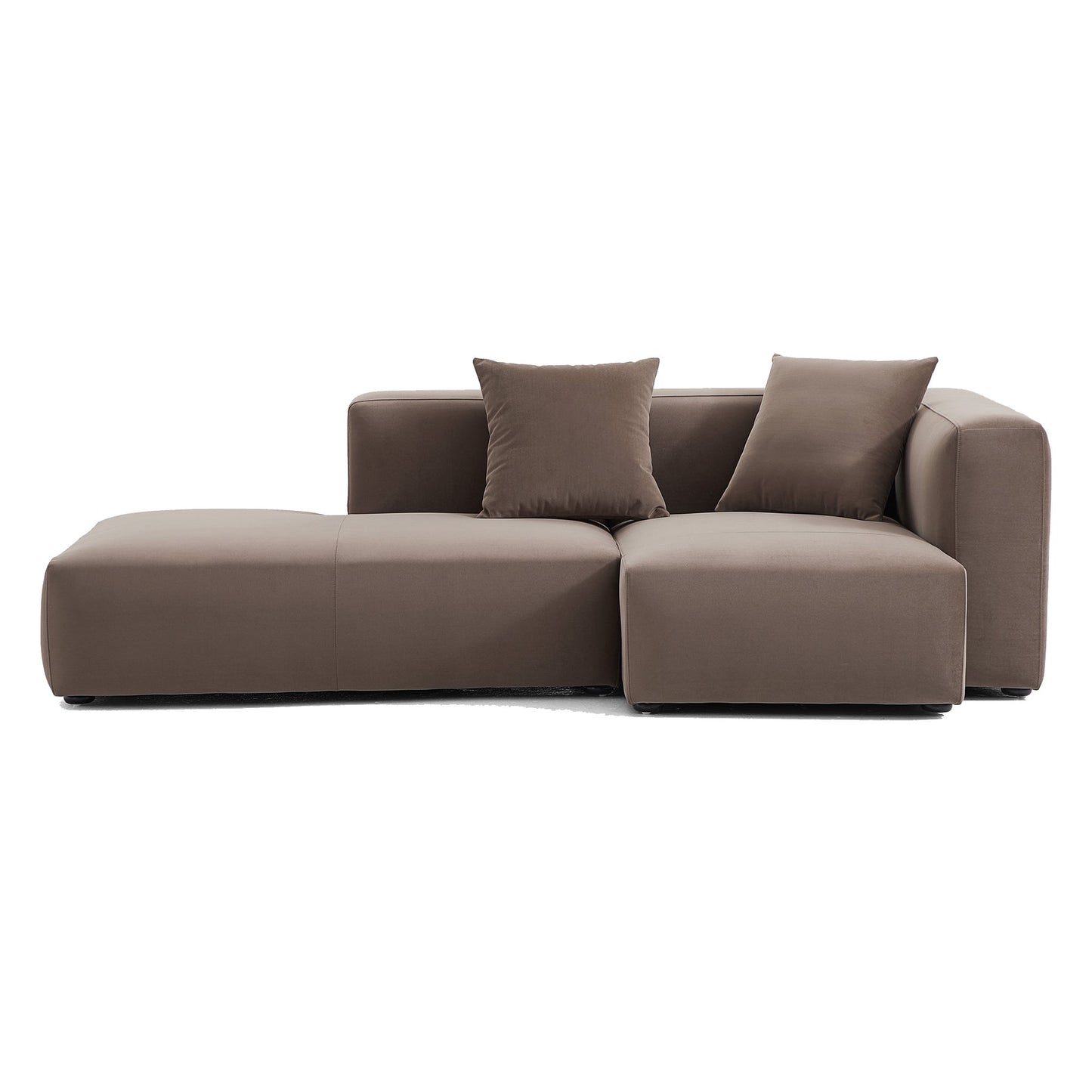 Matt Velvet Fabric Modular L-Shape Sectional Sofa