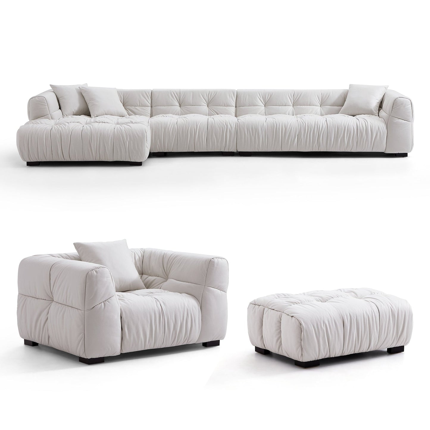 Modern living room hi tech fabric 3 pieces sofa set