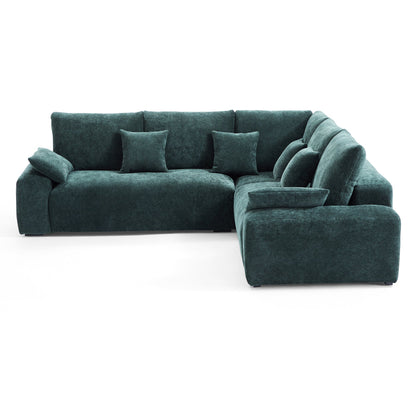 Lifestyle living room chenille soft comfortable corner sofa