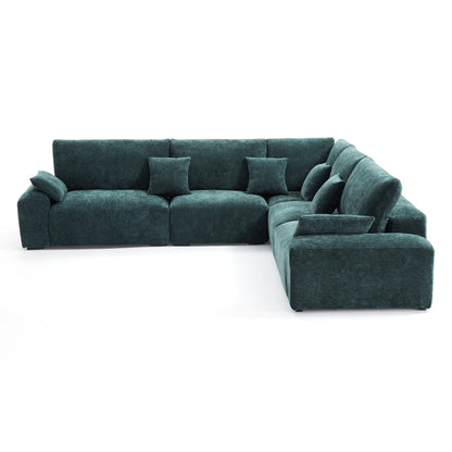 Lifestyle living room chenille soft comfortable corner sofa