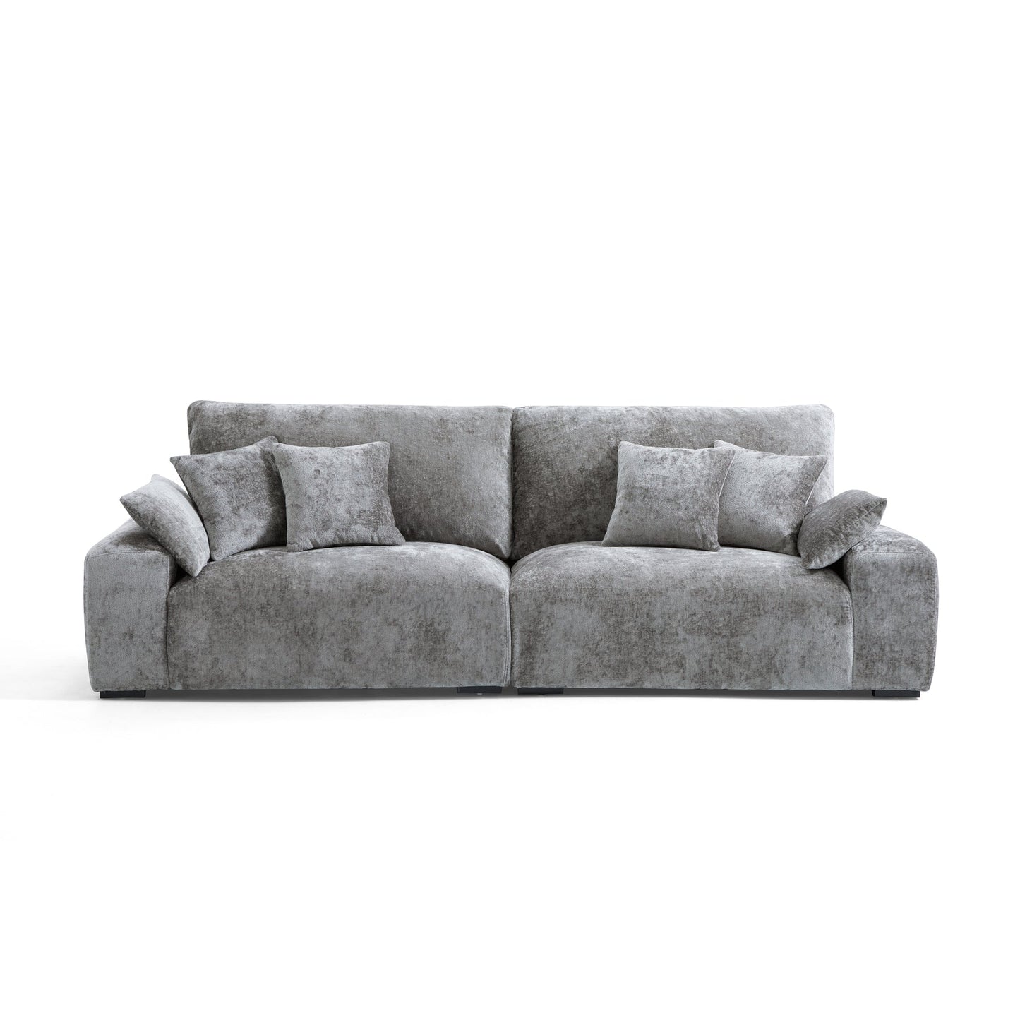 Modern Grey Chenille Fabric Modular Living Room Sofa