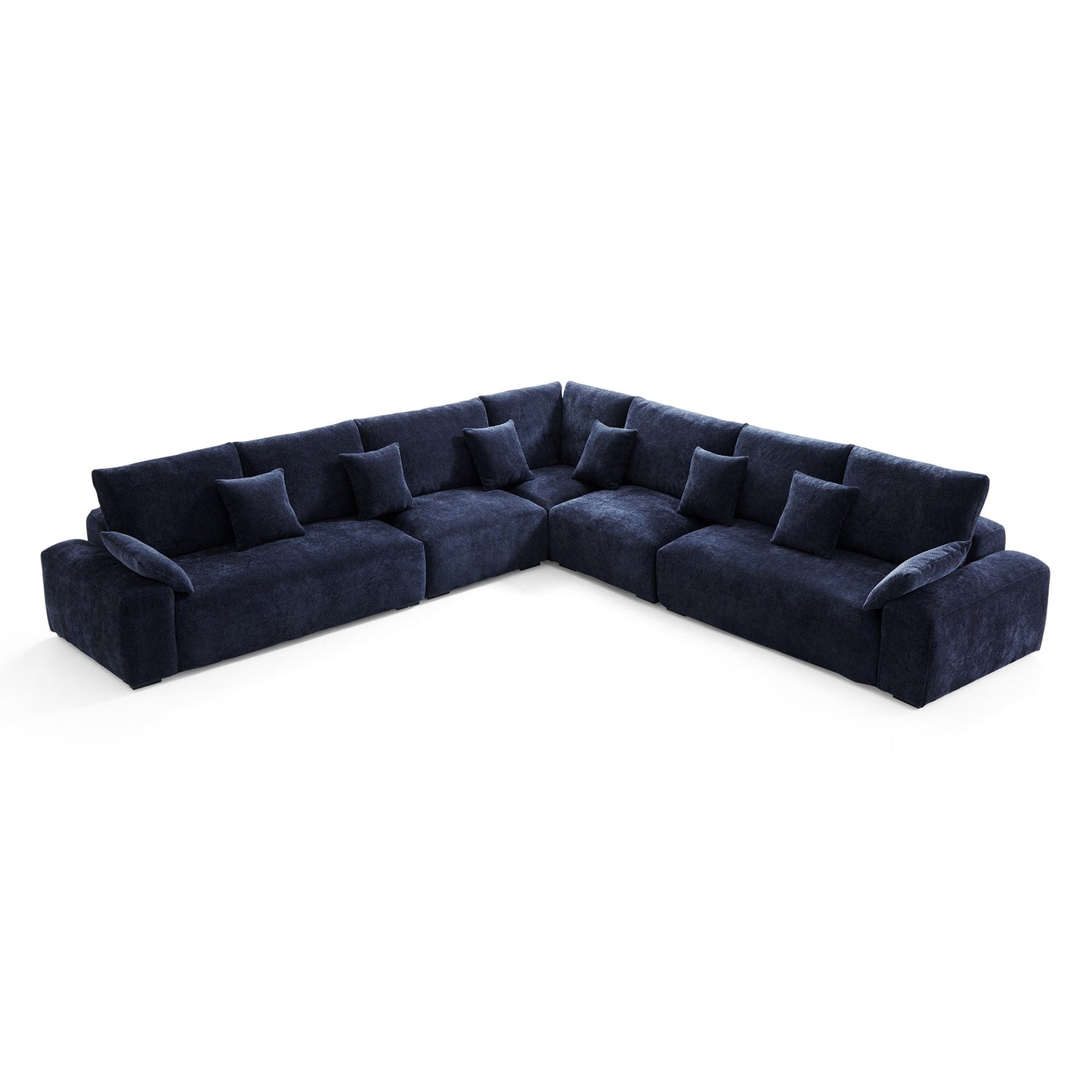 Lifestyle living room chenille soft comfortable corner sofa