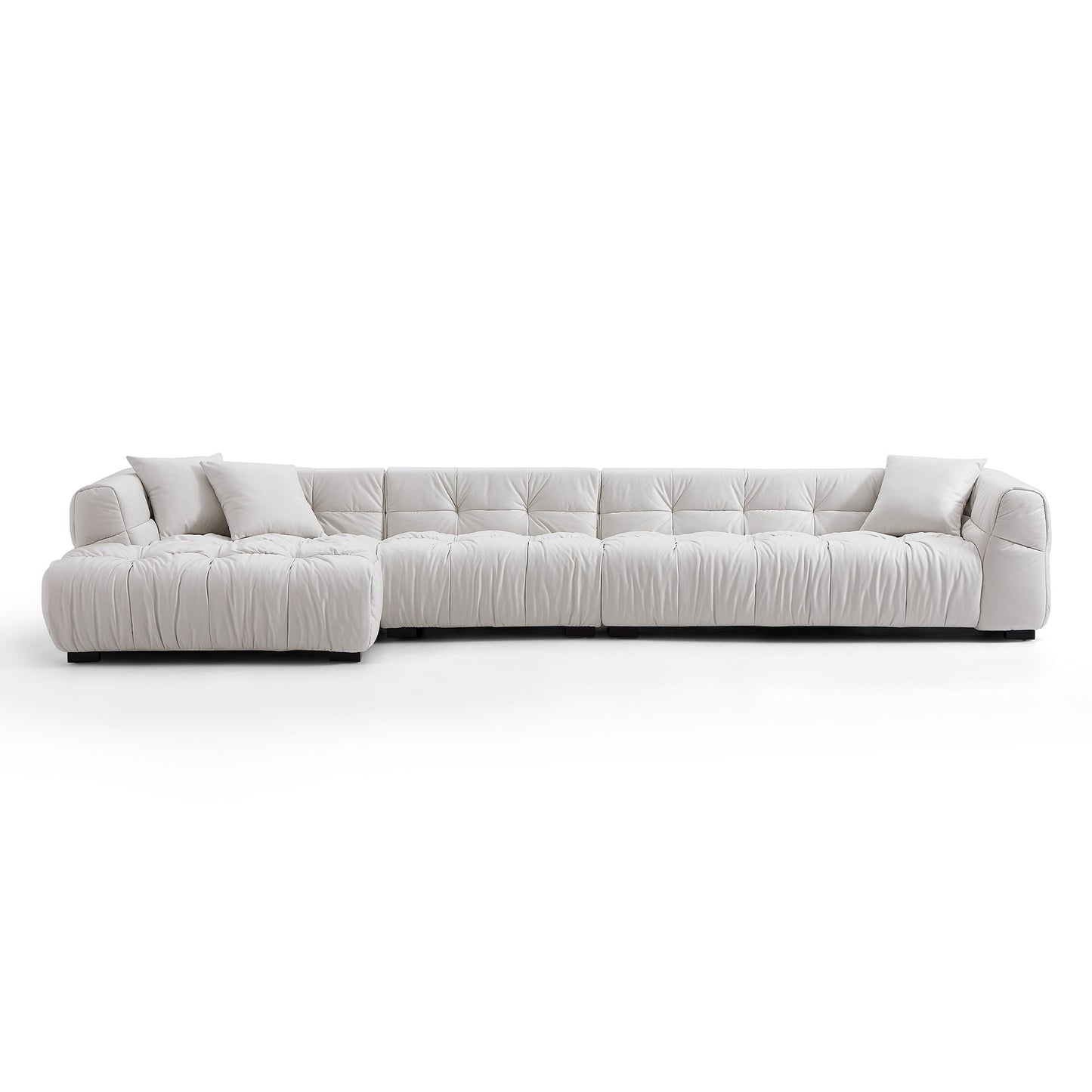 Hi-tech fabric leather like modular sectional sofa white