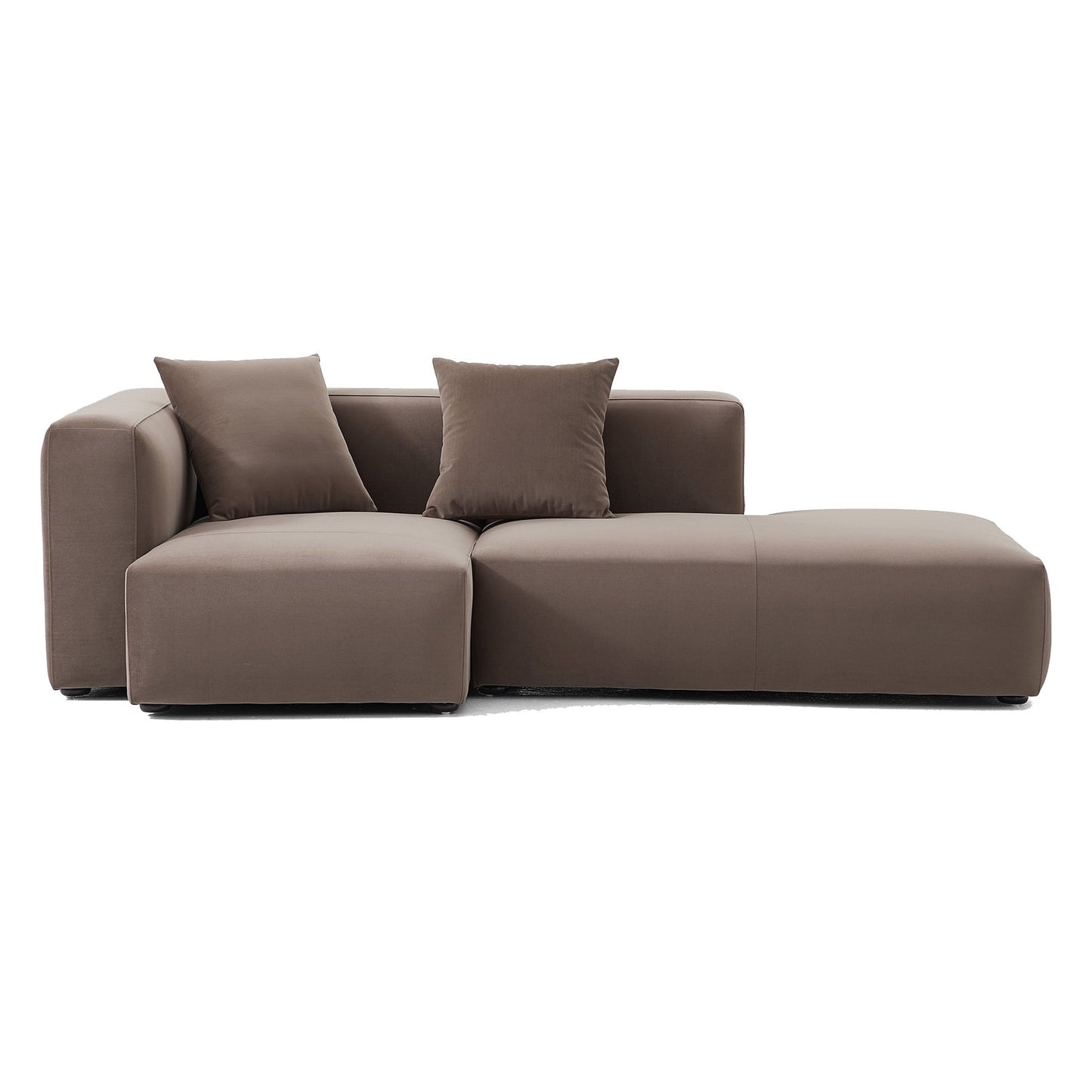 Matt Velvet Fabric Modular L-Shape Sectional Sofa