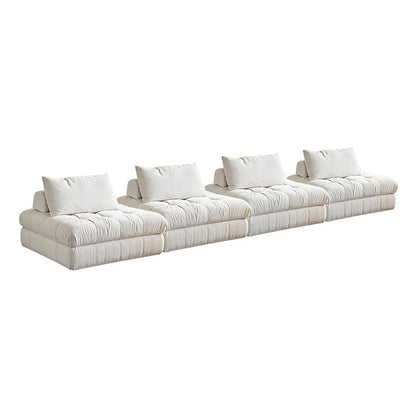 Modular White Chenille Velvet Corner Armless Sofa