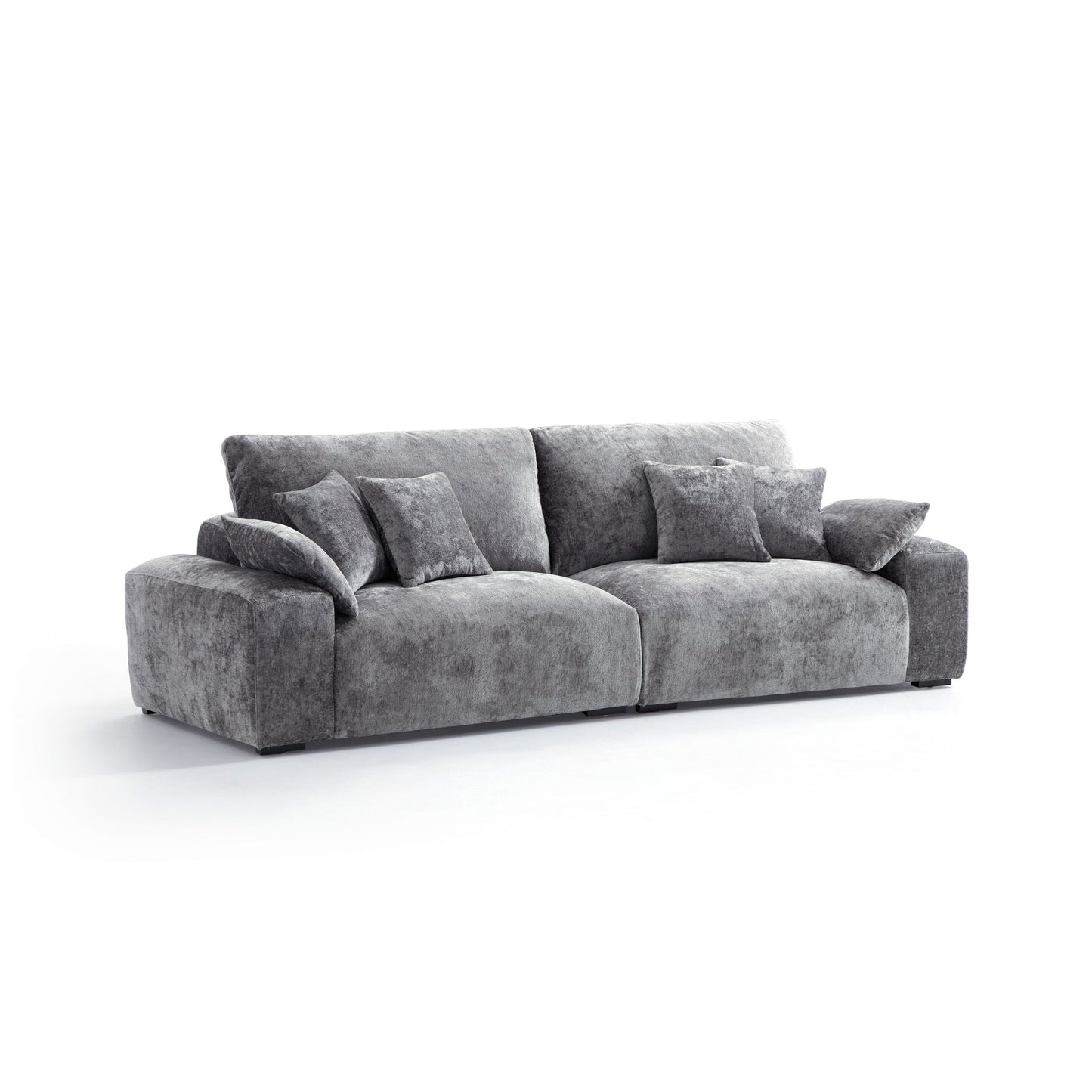 Modern Grey Chenille Fabric Modular Living Room Sofa