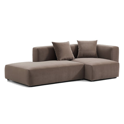 Matt Velvet Fabric Modular L-Shape Sectional Sofa