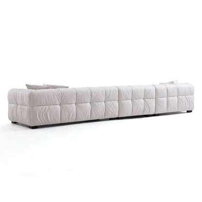 Hi-tech fabric leather like modular sectional sofa white