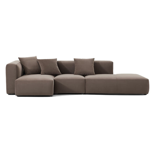 Matt Velvet Fabric Modular L-Shape Sectional Sofa