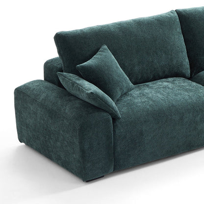 Lifestyle living room chenille soft comfortable corner sofa