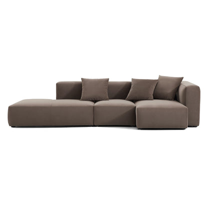 Matt Velvet Fabric Modular L-Shape Sectional Sofa