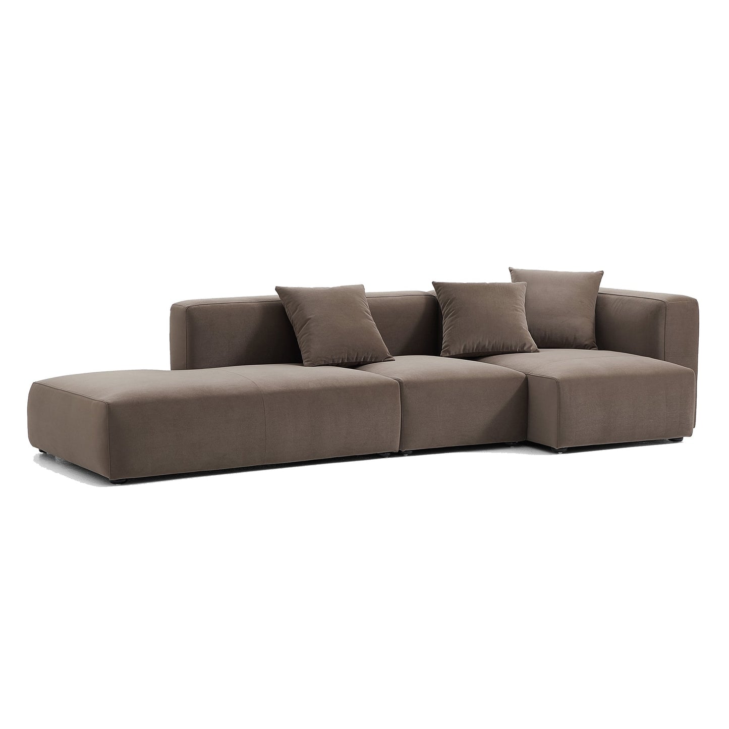 Matt Velvet Fabric Modular L-Shape Sectional Sofa