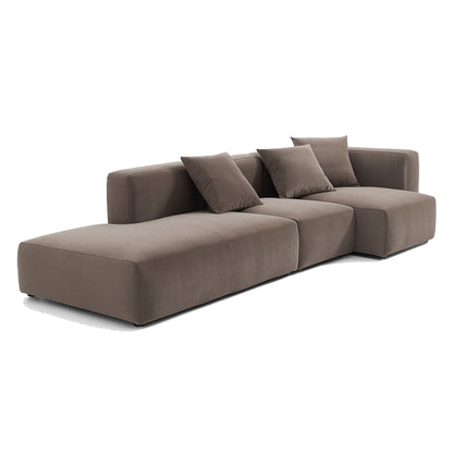 Matt Velvet Fabric Modular L-Shape Sectional Sofa