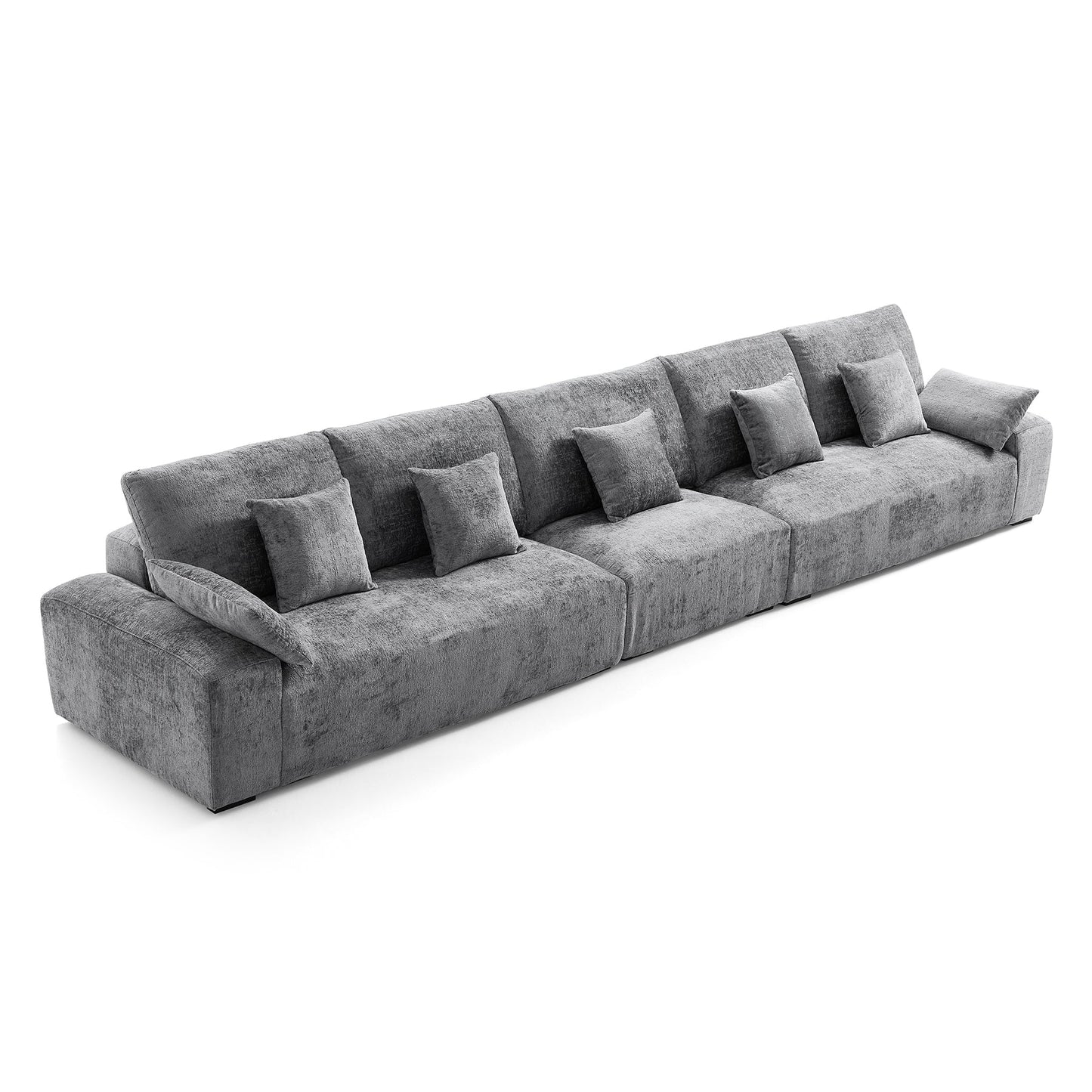 Modern Grey Chenille Fabric Modular Living Room Sofa