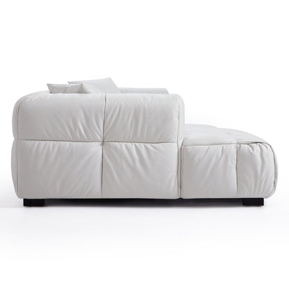 Hi-tech fabric leather like modular sectional sofa white