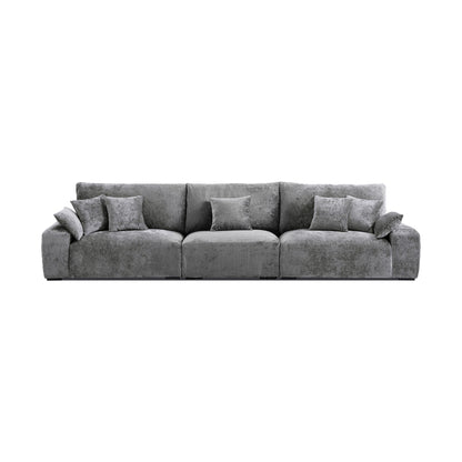 Modern Grey Chenille Fabric Modular Living Room Sofa