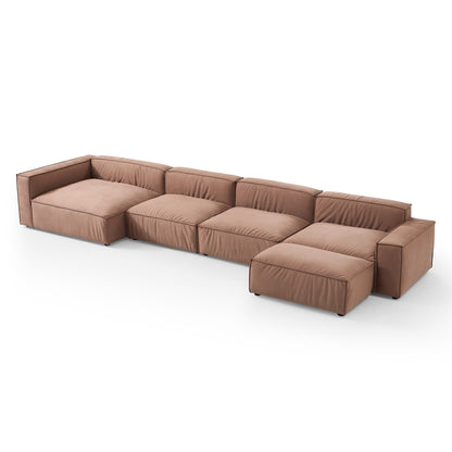 Living room furniture sectional chaise sofa with ottoman