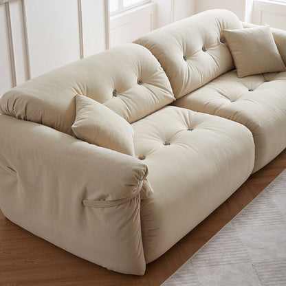 Modern i-Shape Modular Matt Velvet Fabric Upholstery Sofa