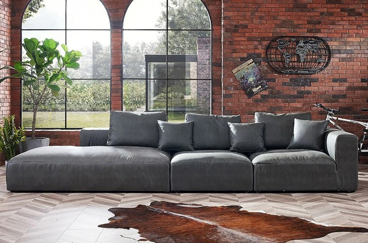 Designer Living Room Chase Lounge Large Sofa Dark Grey