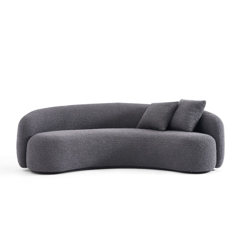 Grey Boucle Fabric Couch