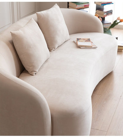 Fabric Upholstered Curved Sofa