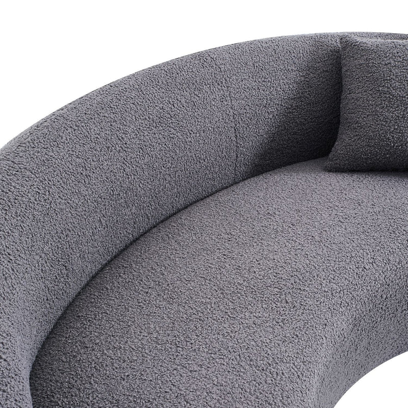 Grey Boucle Fabric Couch