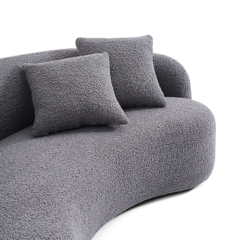 Grey Boucle Fabric Couch