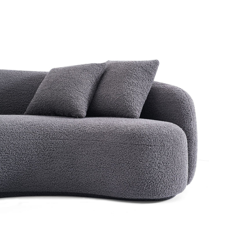 Grey Boucle Fabric Couch