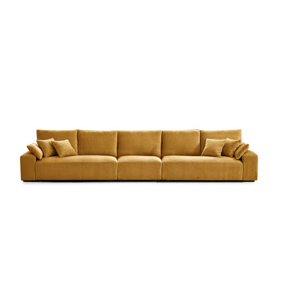 Chenille velvet i-Shaped Feather 3 seater Sofa Couch Yellow