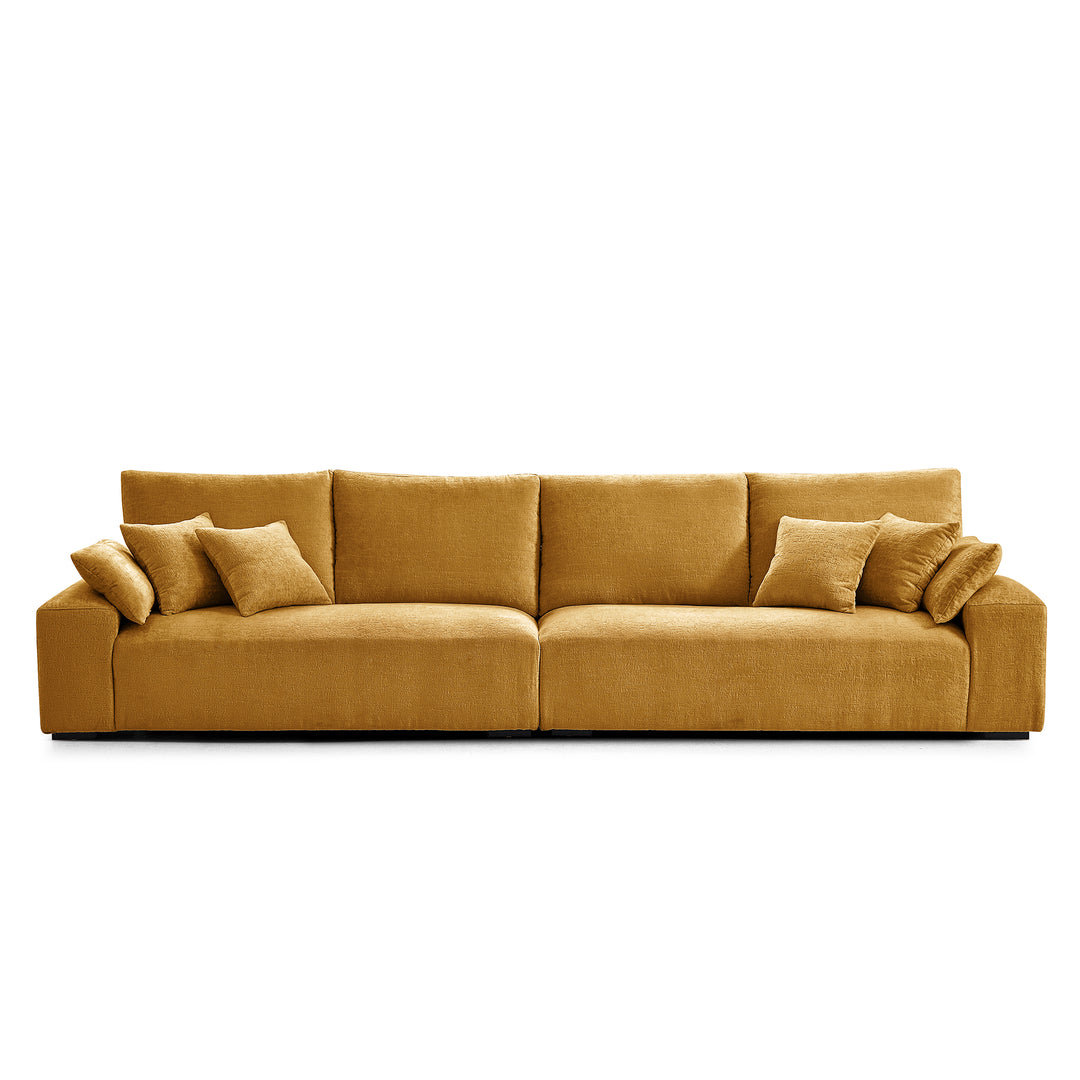 Chenille velvet i-Shaped Feather 3 seater Sofa Couch Yellow