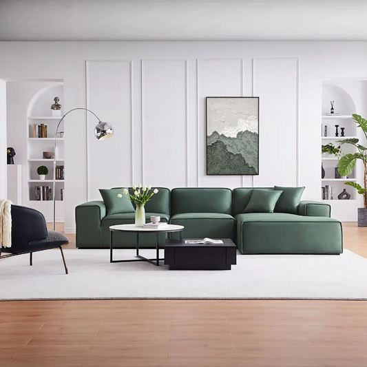 Living Room Green Fabric Sofa