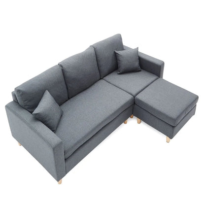 Fabric Upholstered Compact Sectional Sofa